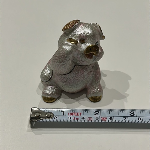 Vintage Jeweled Pig Trinket Box DZ Collectable Beautiful Dazzler Collection - Picture 9 of 12